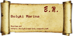 Bolyki Marina névjegykártya